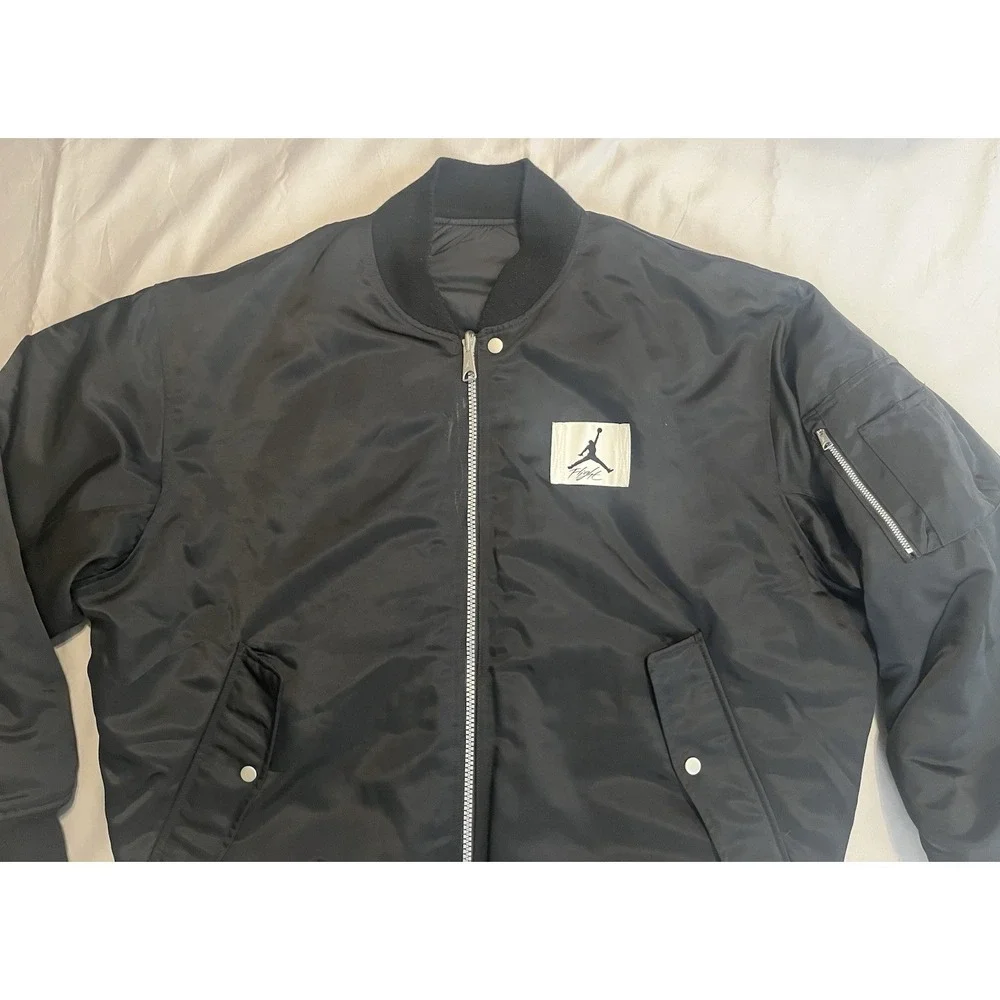 Air Jordan Reversible Varsity Jacket Black Coat Puffy 2XL DQ7344-010 - Picture 6 of 16